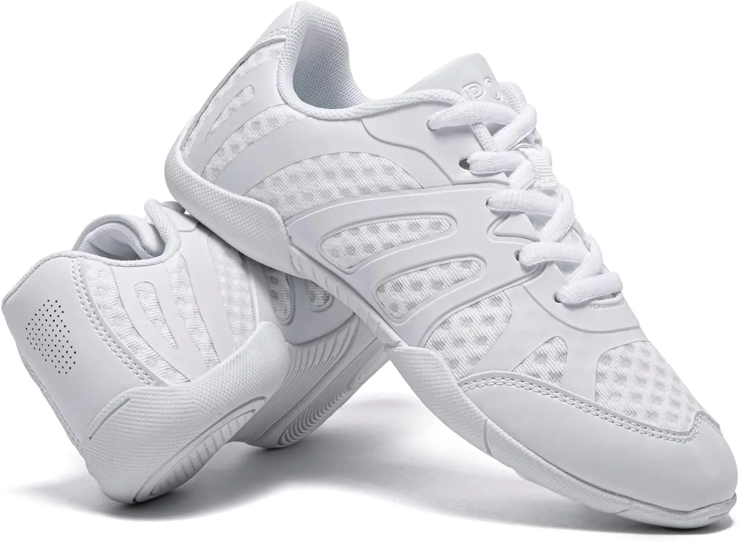 white Cheer Shoes for Womens Cheerleading shoes Girls Youth White Competition Cheerleading Gear Dance Shoe Sports Tennis Training Athletic Flats Breathable Soft comfortable kids cheer sneaker size