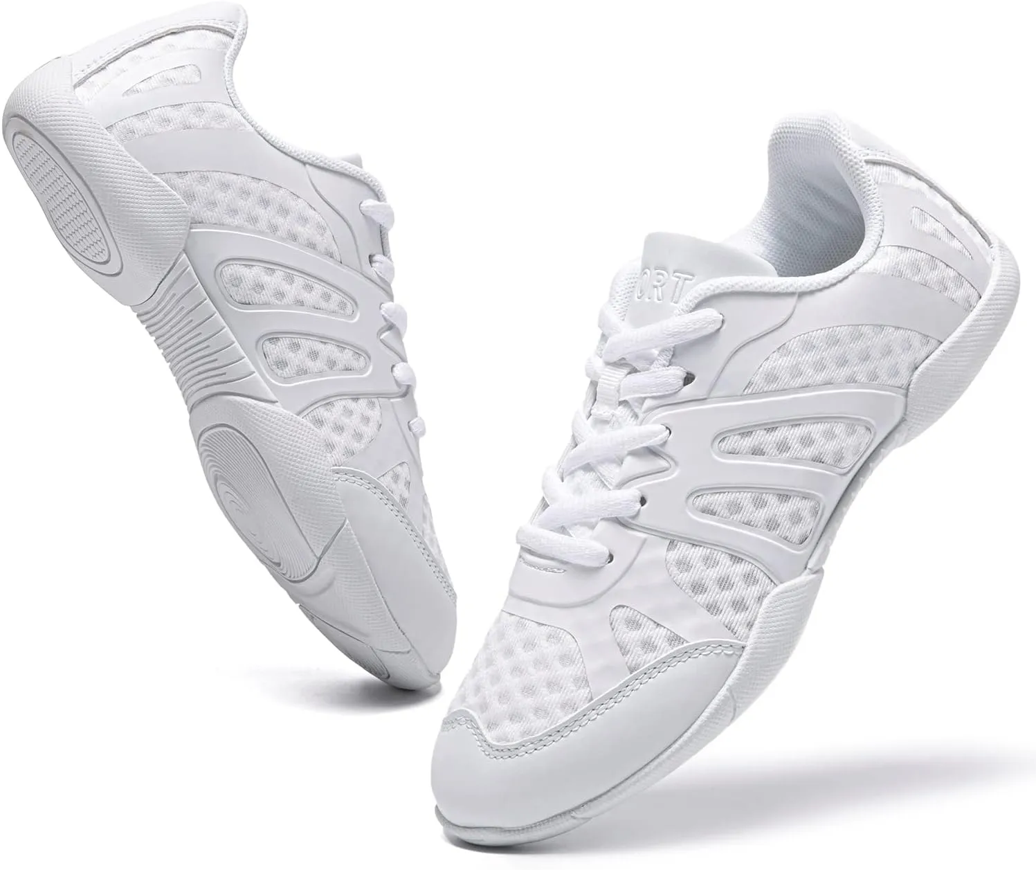white Cheer Shoes for Womens Cheerleading shoes Girls Youth White Competition Cheerleading Gear Dance Shoe Sports Tennis Training Athletic Flats Breathable Soft comfortable kids cheer sneaker size