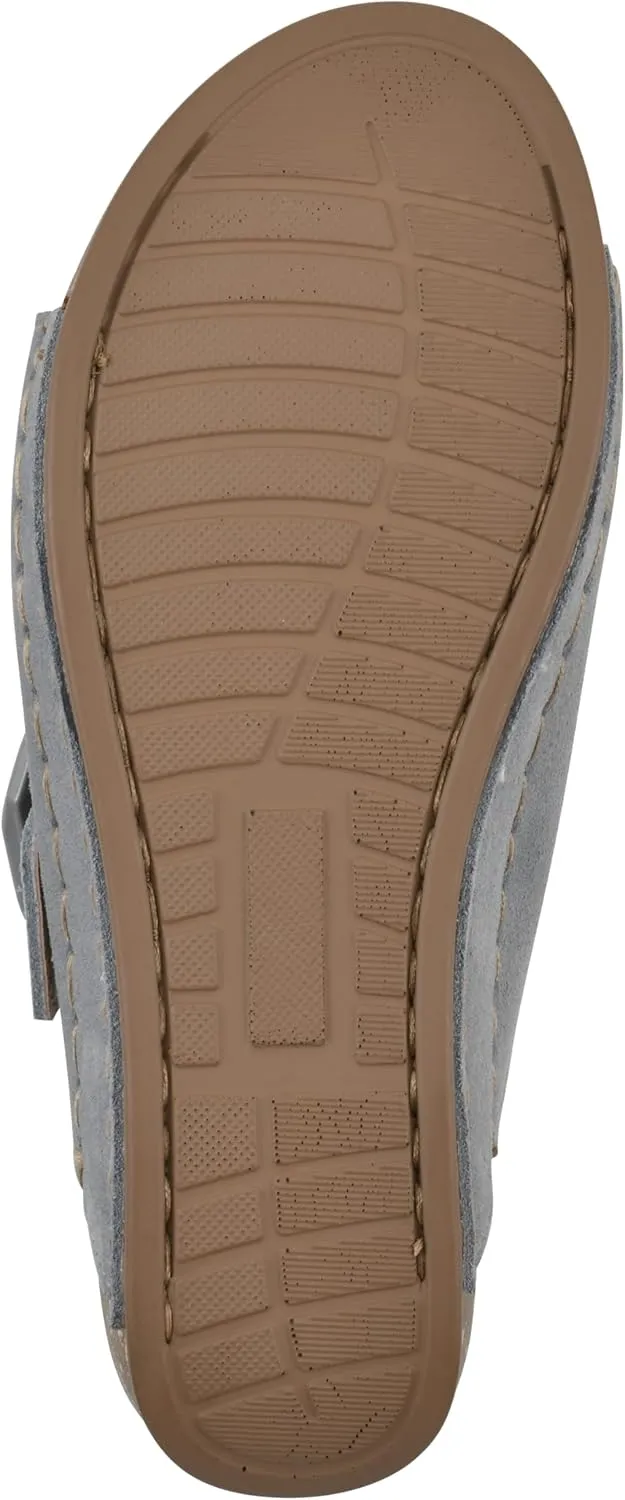WHITE MOUNTAIN Women's Fearful Double-Strap Mini-Wedge Sandal