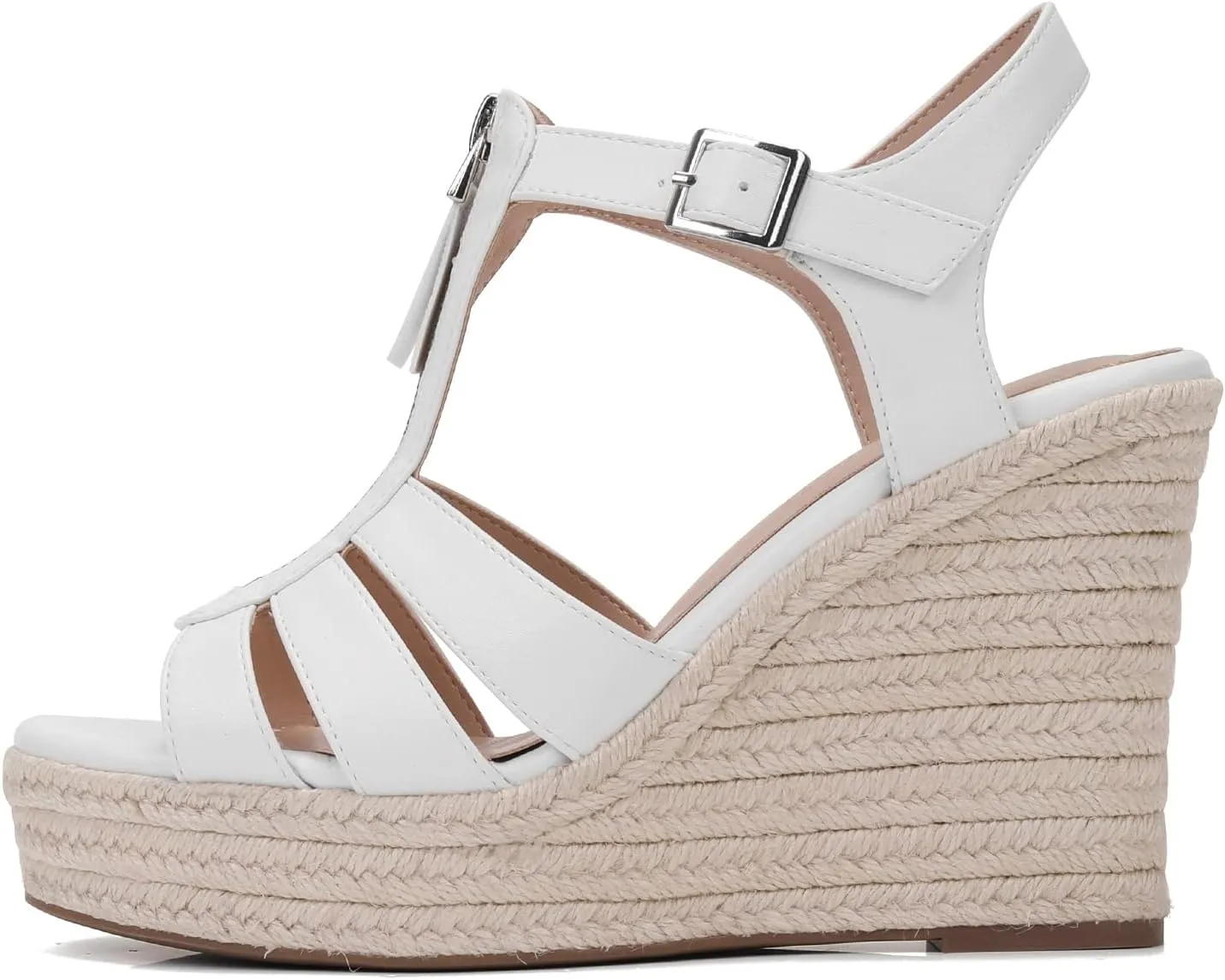 Women's Classic Summer Platform Dress Sandals Wedge Ankle Strap Round Open Toe Sandals Comfy Sloping High Heels for Women Casual Beach