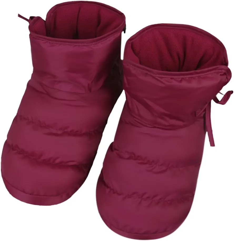 Womens Down Warm House Slippers Mens Waterproof Fuzzy Fur Lined Bedroom Slippers Non-slip Bootie Home Shoes Ankle Snow Boots