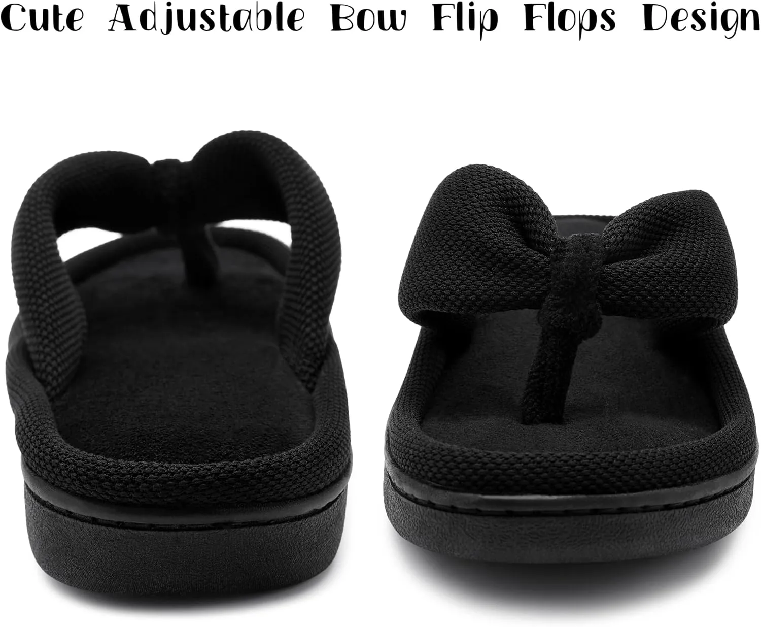 Women's Fuzzy Flip Flops Soft Memory Foam Thong Slippers Anti-Skid Slip Ons Comfy Indoor House Slide Shoes