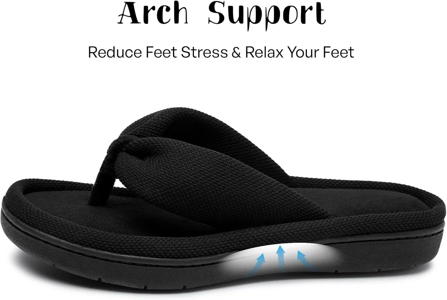 Women's Fuzzy Flip Flops Soft Memory Foam Thong Slippers Anti-Skid Slip Ons Comfy Indoor House Slide Shoes