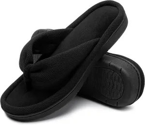 Women's Fuzzy Flip Flops Soft Memory Foam Thong Slippers Anti-Skid Slip Ons Comfy Indoor House Slide Shoes