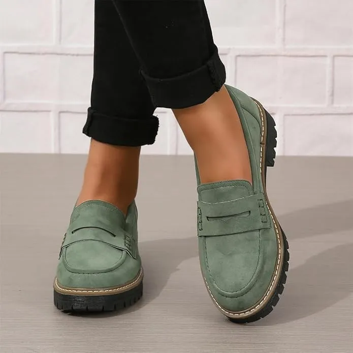 Womens Loafers Shoes Platform Chunky Penny Loafer Women's Slip-on Loafers Comfort Casual Fashion Business Work Shoes