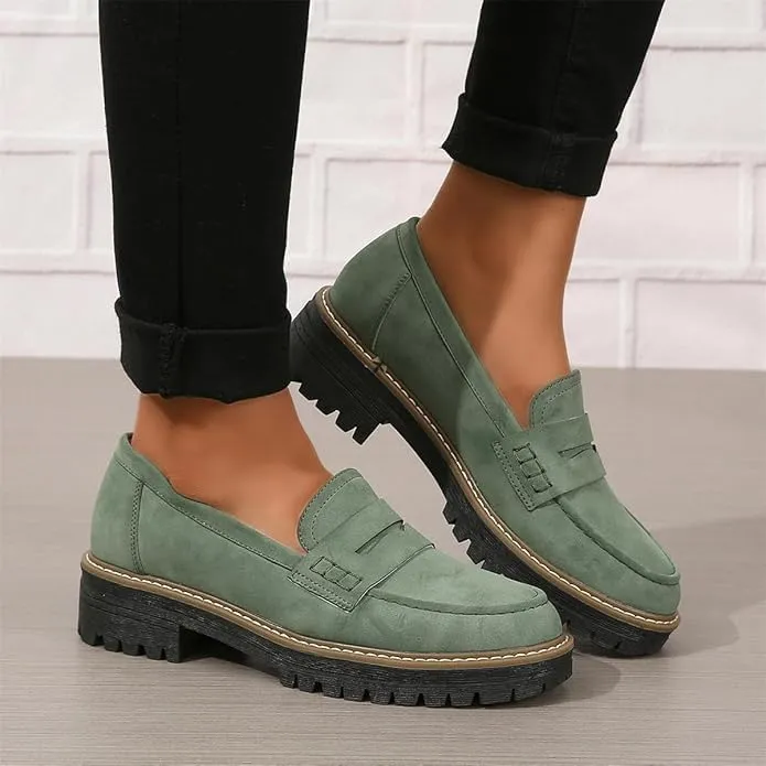 Womens Loafers Shoes Platform Chunky Penny Loafer Women's Slip-on Loafers Comfort Casual Fashion Business Work Shoes
