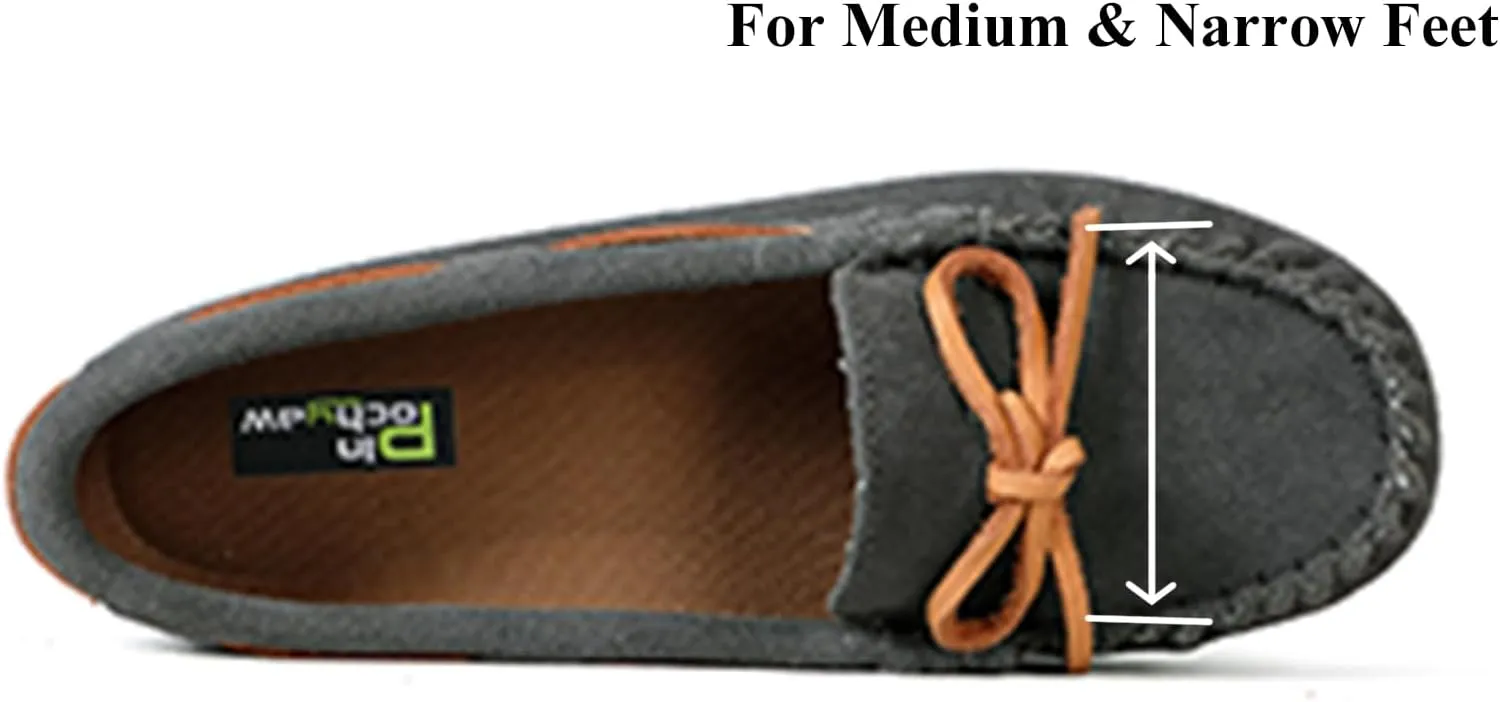 Womens Moccasin Shoes Indoor Outdoor Slip On Suede Moccasin Slipper for Women