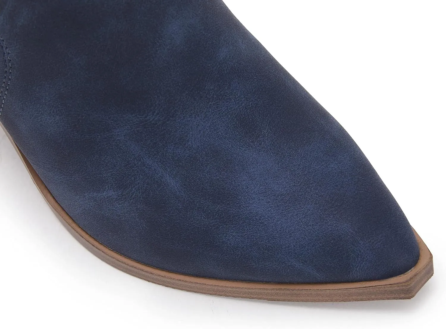 Womens Pointed Toe Ankle Boots Block Stacked Chunky Heel Cutout Side Zipper Fall Booties Shoe