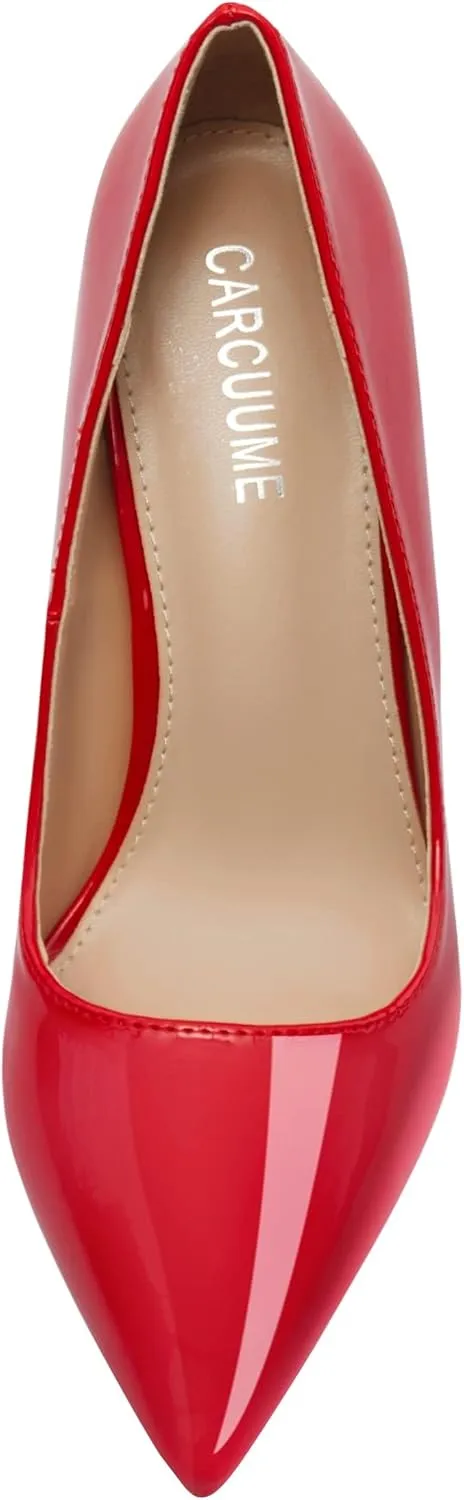 Women's Pumps Slip On High Heels with Pointed Toe 4.1 Inch Stiletto Bridal Party Dress Heels for Casual