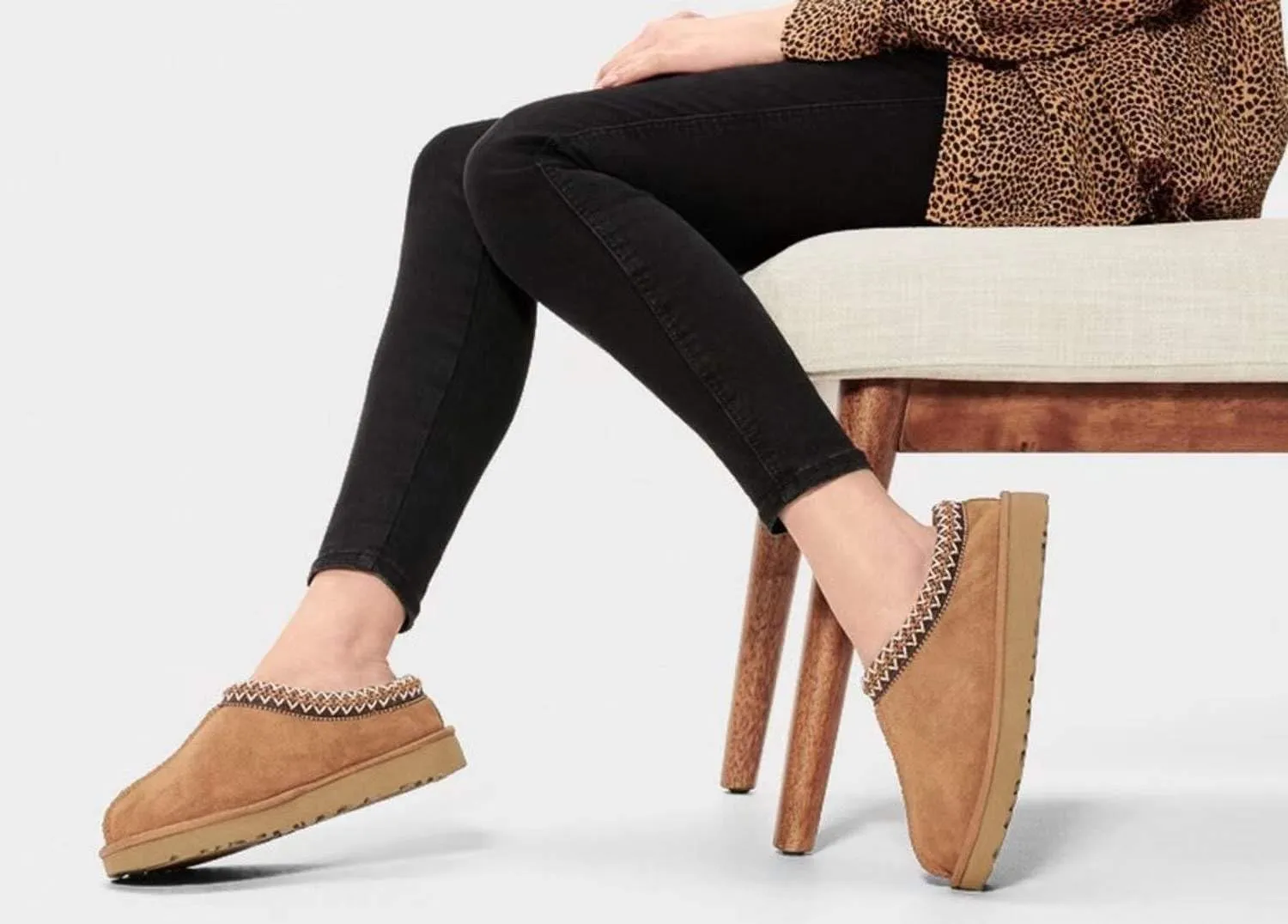 Women's Slipper Slip On For Women Suede Leather Comfy Fur Fleece Lined Short Mini Boot Indoor/Outdoor Tasman Slippers