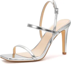 Women's Strappy High Heeled Sandals Open Toe Ankle Strap heels Comfy Weddings Shoes