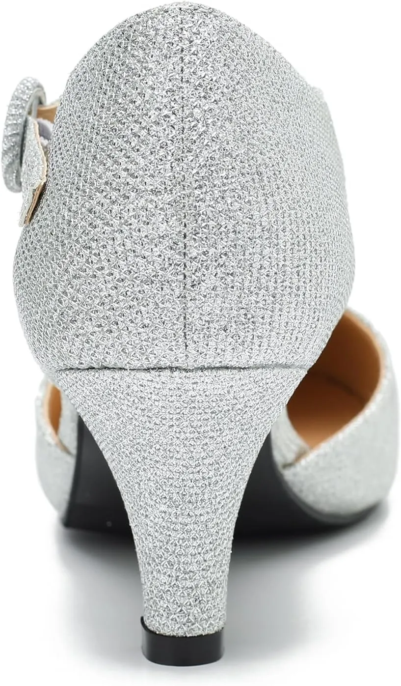 Womens T Strap Low Kitten Heels Ankle Strap Mary Janes Comfortable Vintage Closed Toe Wedding Pumps Dress Shoes