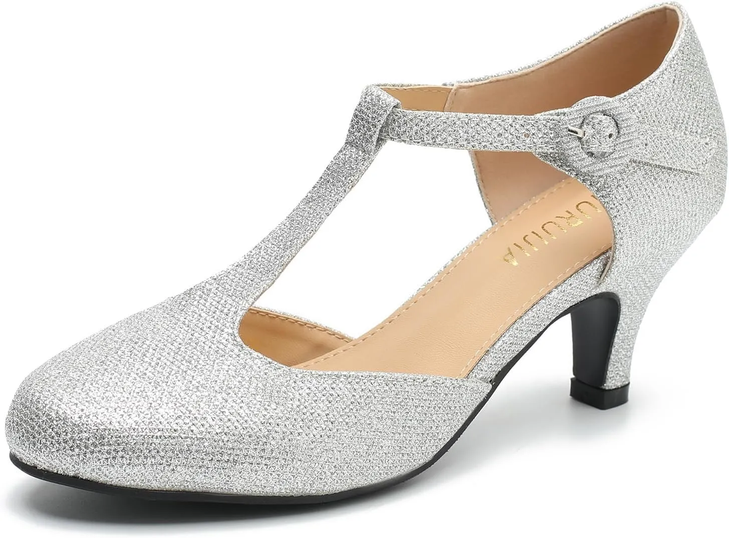 Womens T Strap Low Kitten Heels Ankle Strap Mary Janes Comfortable Vintage Closed Toe Wedding Pumps Dress Shoes