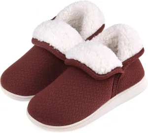 Womens Warm Bootie Slippers Comfy Memory Foam Plush Fleece Winter Indoor House Shoes