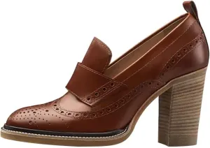 YDN Women Chunky High Heels Round Toe Oxford Loafer Size Color Material Customize Available Shoe Size 4-15 US