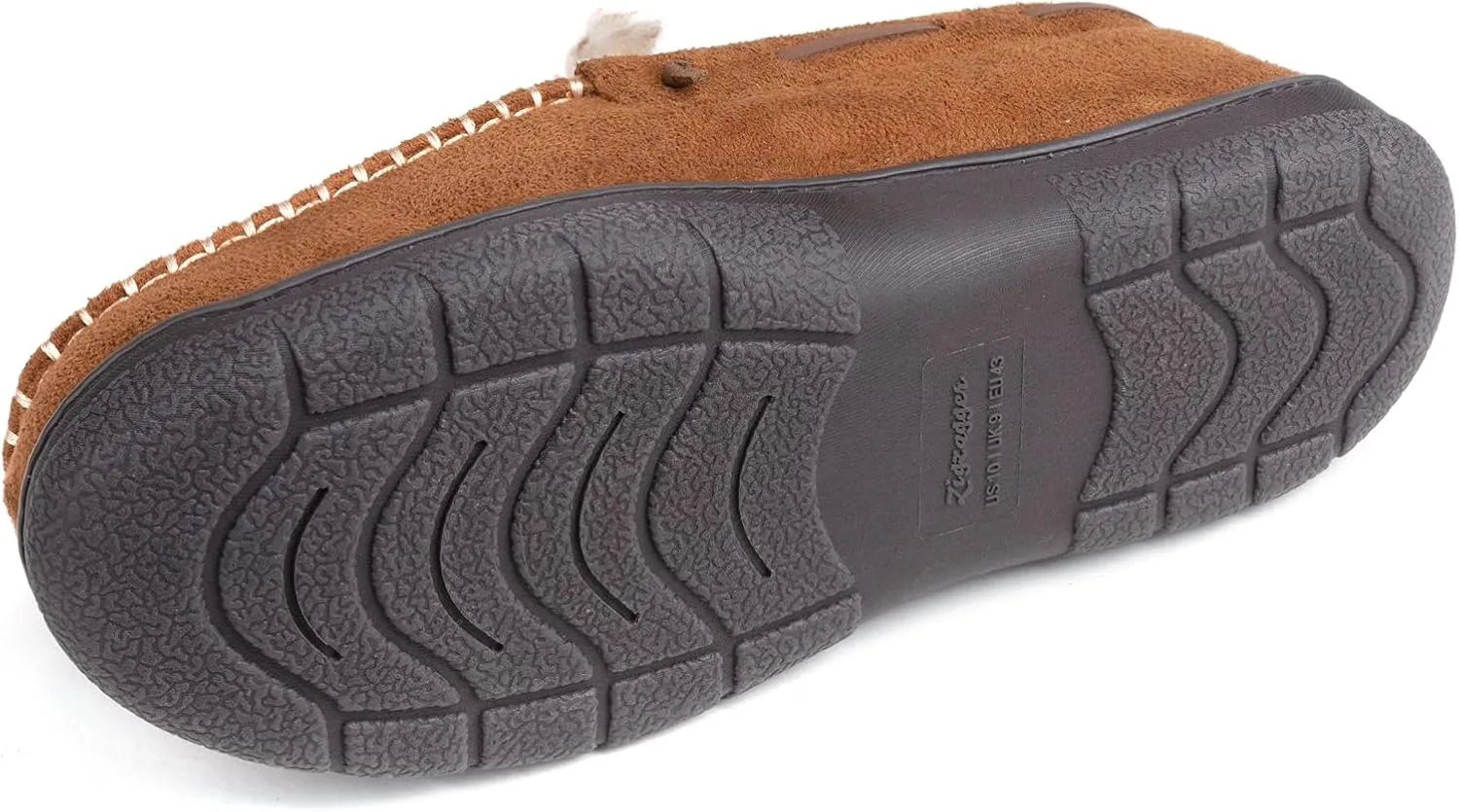Zigzagger Men's Moccasin Slippers Memory Foam House Shoes, Indoor and Outdoor Warm Loafer Slippers